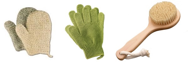 guanti e spazzole esfolianti